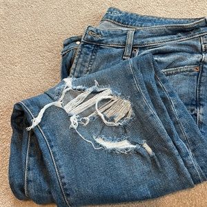 Old Navy O.G. straight jeans with distressing. Worn once.